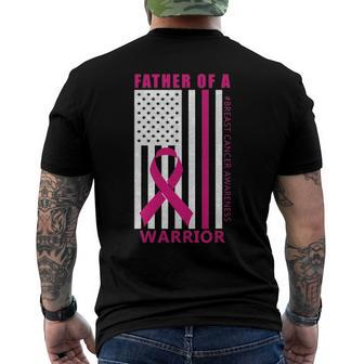 Father Of A Warrior Breast Cancer Awareness Support Squad Men's Back Print T-shirt | Mazezy