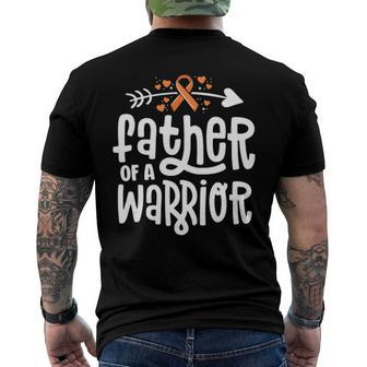 Father Of A Warrior Dad Family Leukemia Cancer Awareness Men's Back Print T-shirt | Mazezy