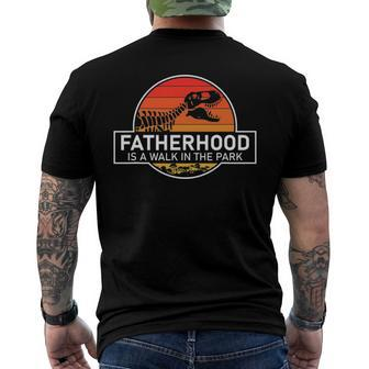 Fatherhood Is A Walk In The Park Men's Back Print T-shirt | Mazezy