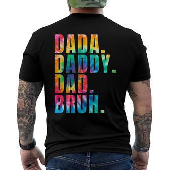 Fathers Day 2022 Dada Daddy Dad Bruh Tie Dye Dad Jokes Mens Men's Back Print T-shirt | Mazezy