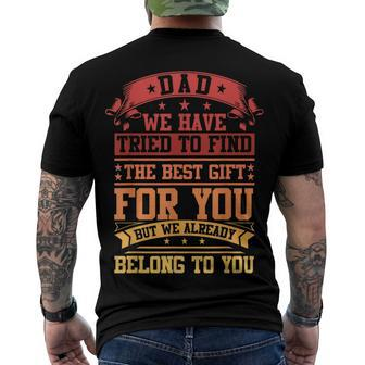 Fathers Day Dad From Daughter Son Wife Kids For Daddy Men's T-shirt Back Print - Seseable