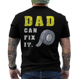 Fathers Day Dad Can Fix It Handy Diy Duct Tape Men's Back Print T-shirt | Mazezy