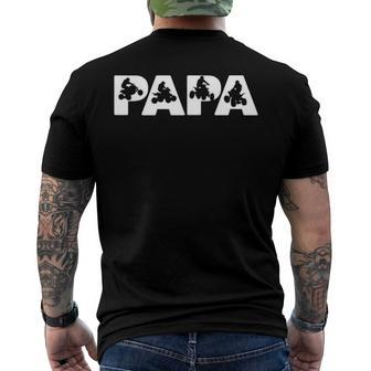 Mens Fathers Day For Dad Papa Atv Quad Wheeler Men's Back Print T-shirt | Mazezy