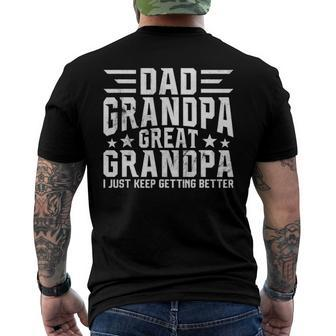 Mens Fathers Day From Grandkids - Dad Grandpa Great Grandpa Men's Back Print T-shirt | Mazezy