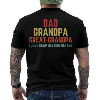Fathers Day From Grandkids Dad Grandpa Great Grandpa V2 Men's T-shirt Back Print - Seseable