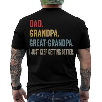 Fathers Day From Grandkids Dad Grandpa Great Grandpa V3 Men's T-shirt Back Print - Seseable