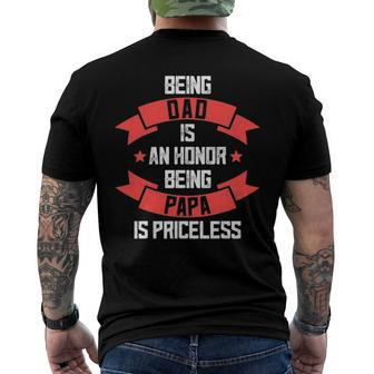 Fathers Day Grandpa Being Papa Is Priceless Fun Men's Back Print T-shirt | Mazezy