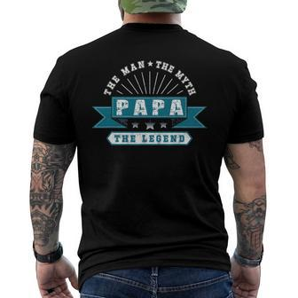 Fathers Day Papa For Man Myth Legend Men's Back Print T-shirt | Mazezy
