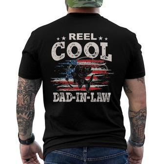 Mens For Fathers Day Tee - Fishing Reel Cool Dad-In Law Men's Back Print T-shirt | Mazezy