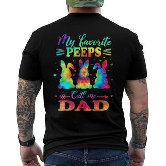 My Favorite Bunnies Call Me Dad Easter Tie Dye Father Men's Back Print T-shirt | Mazezy