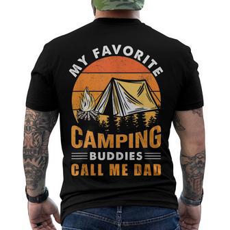 My Favorite Camping Buddies Call Me Dad Vintage Fathers Day V3 Men's T-shirt Back Print - Seseable