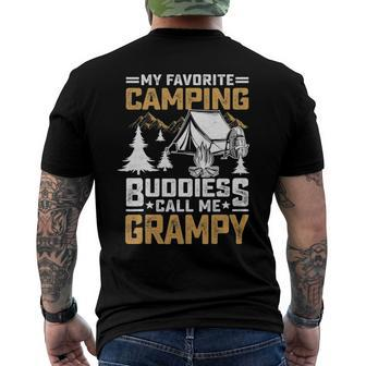 Mens My Favorite Camping Buddies Call Me Grampy Vintage Tee Men's Back Print T-shirt | Mazezy