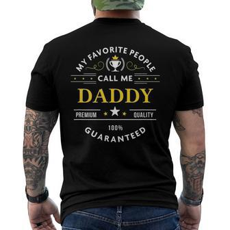 My Favorite People Call Me Daddy Fathers Day Men's Back Print T-shirt | Mazezy