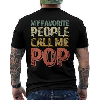 My Favorite People Call Me Pop Fathers Day Men's Back Print T-shirt | Mazezy