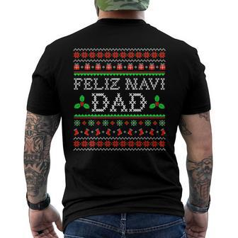 Feliz Navi Dad Ugly Christmas Daddy Claus Men's Back Print T-shirt | Mazezy