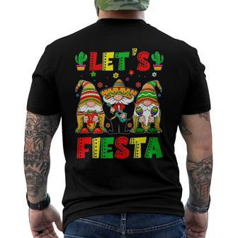 Lets Fiesta Poncho Sombrero Mexican Gnomes Cinco De Mayo Men's Back Print T-shirt | Mazezy