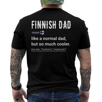 Mens Finnish Dad Definition - Finnish Daddy Flag Men's Back Print T-shirt | Mazezy