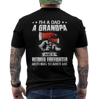 Firefighter Dad Im A Dad A Grandpa A Retired Firefighter Men's Back Print T-shirt | Mazezy