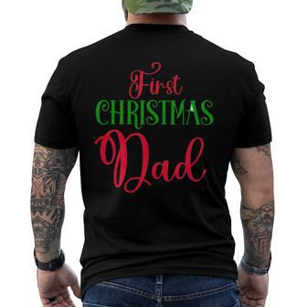 First Christmas As Dad Christmas Fathers Day Men's Back Print T-shirt | Mazezy