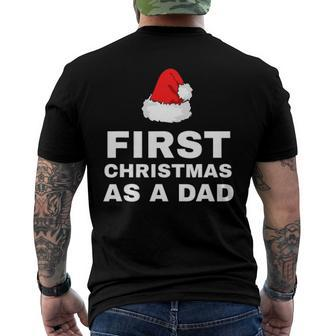 First Christmas As A Dad New Dad Xmas Holiday Father Men's Back Print T-shirt | Mazezy