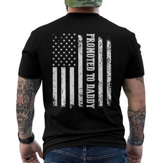 Mens First Time Dad Usa Flag Promoted To Daddy Men's Back Print T-shirt | Mazezy