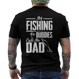 Fishermen Dad Fathers Day Funny Fishing Buddies Fishing Men's Crewneck Short Sleeve Back Print T-shirt | Mazezy