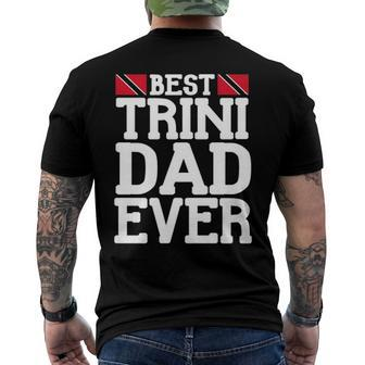 Mens Flag Castle Best Trini Dad Ever Fathers Day Trinidad Men's Back Print T-shirt | Mazezy