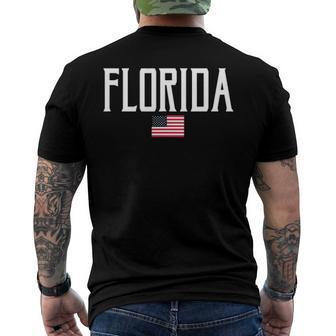 Florida American Flag Vintage White Text Men's Back Print T-shirt | Mazezy