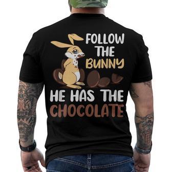 Follow The Bunny He Has Chocolate Men's Crewneck Short Sleeve Back Print T-shirt | Favorety UK