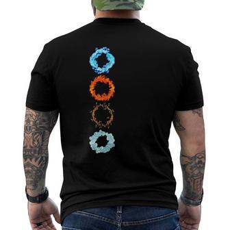 Four Elements Air Earth Fire Water Ancient Alchemy Symbols Men's Back Print T-shirt | Mazezy