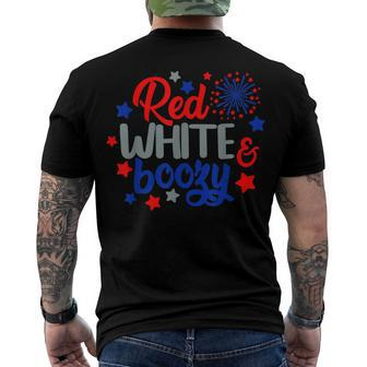 Fourth Of July 4Th Of July Red White And Boozy Men's T-shirt Back Print - Seseable