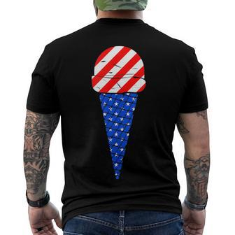 Fourth Of July American Flag Ice Cream Men's T-shirt Back Print - Seseable