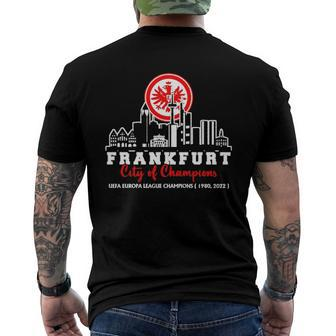 Frankfurt City Of Champion Uefa Europa League Champions Men's Back Print T-shirt | Mazezy