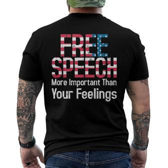 Free Speech More Important Than Feelings 1St Amendment Usa Men's Back Print T-shirt | Mazezy