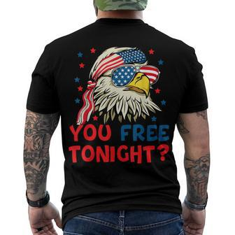 You Free Tonight Bald Eagle Mullet American Flag 4Th Of July Men's Back Print T-shirt | Mazezy