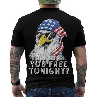 You Free Tonight Eagle American Flag 4Th Of July Sunglasses Men's T-shirt Back Print - Seseable