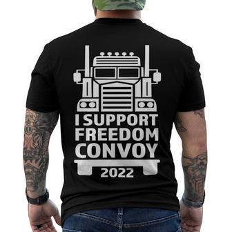 Freedom Convoy 2022 In Support Of Truckers Mandate Freedom Men's Crewneck Short Sleeve Back Print T-shirt | Favorety DE