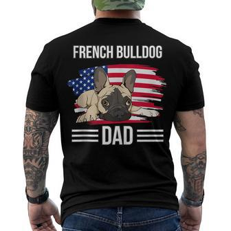Frenchie Us Flag 4Th Of July Fathers Day French Bulldog Dad Men's T-shirt Back Print - Seseable