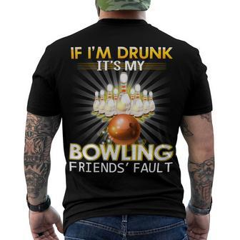 Friends Like Drinking 127 Bowling Bowler Men's T-shirt Back Print - Seseable