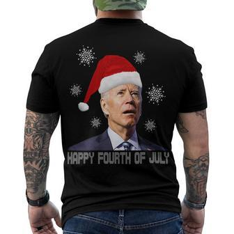 Funny Anti Joe Biden Happy 4Th Of July Merry Christmas Men's Crewneck Short Sleeve Back Print T-shirt - Monsterry