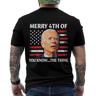 Funny Biden Independence Day Merry Happy 4Th Of July Men's Crewneck Short Sleeve Back Print T-shirt - Monsterry UK