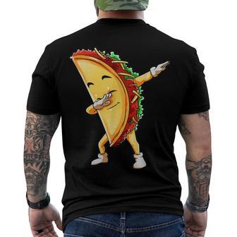 Funny Dabbing Taco Cinco De May Mexican Food Men's Crewneck Short Sleeve Back Print T-shirt | Favorety