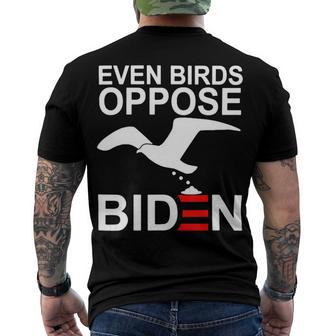 Funny Even Birds Oppose Biden Men's Crewneck Short Sleeve Back Print T-shirt | Favorety DE