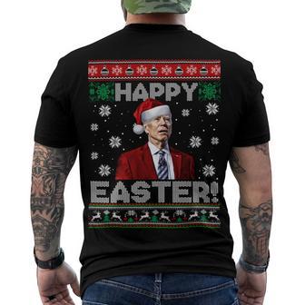 Funny Joe Biden Happy Easter Ugly Christmas Men's Crewneck Short Sleeve Back Print T-shirt | Favorety UK