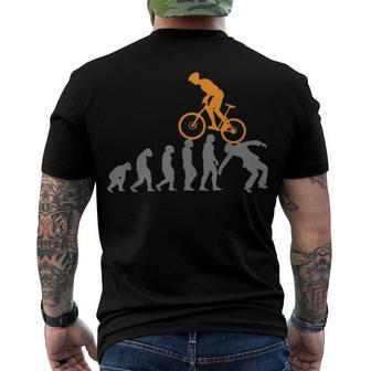 Funny Mountain Bike Evolution Biker Best Men's Crewneck Short Sleeve Back Print T-shirt | Favorety