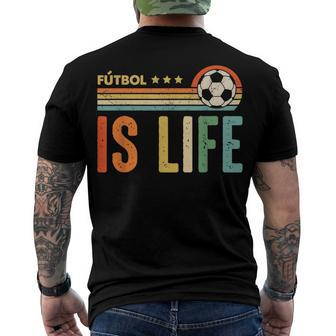 Futbol Is Life Football Lover Soccer Vintage Men's T-shirt Back Print - Seseable