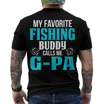 G Pa Grandpa Fishing My Favorite Fishing Buddy Calls Me G Pa V2 Men's T-Shirt Back Print - Seseable