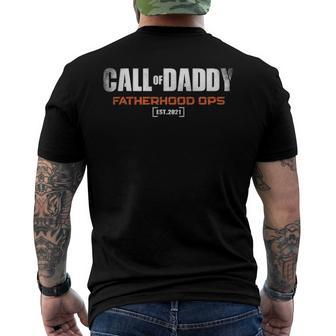 Gamer Dad Call Of Daddy Fatherhood Ops Fathers Day Men's Back Print T-shirt | Mazezy