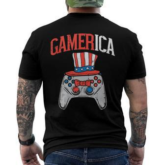 Gamerica Video Game Controller 4Th Of July Patriot Boys Men Men's Back Print T-shirt | Mazezy UK