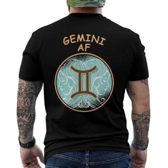 Gemini Af Zodiac Sign Gemini Men's Back Print T-shirt | Mazezy